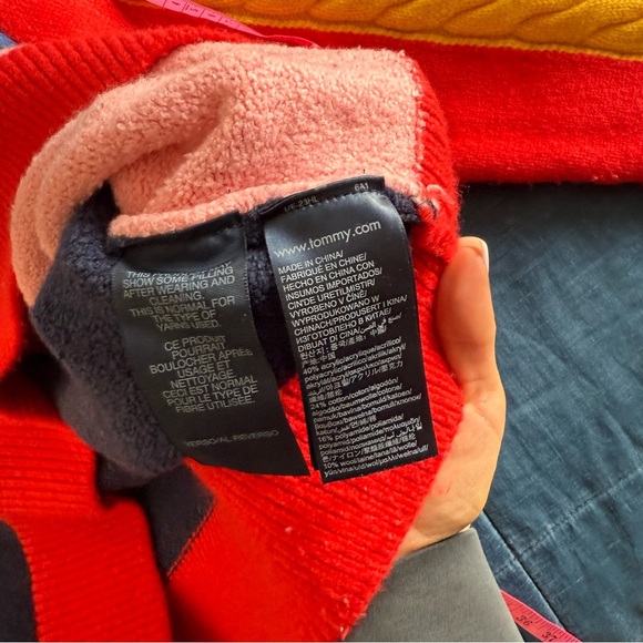 Tommy Jeans Color Blocked Multicolor Crewneck Sweatshirt M - Picture 8 of 10